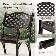 Load image into Gallery viewer, Outdoor Patio Garden Aluminum Metal Dining Chairs Set - 2-Piece with Curved Backrest
