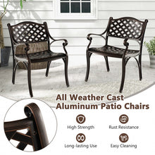 Load image into Gallery viewer, Outdoor Patio Garden Aluminum Metal Dining Chairs Set - 2-Piece with Curved Backrest
