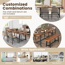 Charger l&#39;image dans la galerie, Industrial Style Rectangular Dining Table with 2 Wine Racks and Spice Rack - Suitable for Kitchen and Restaurant

