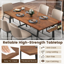 Charger l&#39;image dans la galerie, Industrial Style Rectangular Dining Table with 2 Wine Racks and Spice Rack - Suitable for Kitchen and Restaurant
