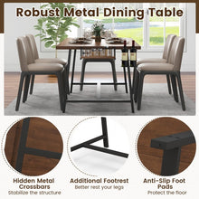 Charger l&#39;image dans la galerie, Industrial Style Rectangular Dining Table with 2 Wine Racks and Spice Rack - Suitable for Kitchen and Restaurant
