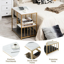 Load image into Gallery viewer, Costway Modern Minimalist Bed Side Tables with Marble Top - 3-Tier Storage Side Table Suitable for Bedroom and Living Room
