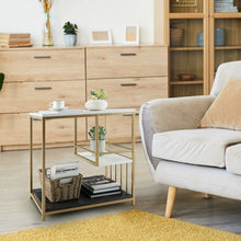Load image into Gallery viewer, Costway Modern Minimalist Bed Side Tables with Marble Top - 3-Tier Storage Side Table Suitable for Bedroom and Living Room
