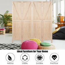 Load image into Gallery viewer, 4-Panel Folding Wooden Room Divider for Bedroom and Living Room
