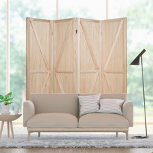 Load image into Gallery viewer, 4-Panel Folding Wooden Room Divider for Bedroom and Living Room
