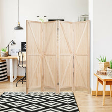 Load image into Gallery viewer, 4-Panel Folding Wooden Room Divider for Bedroom and Living Room
