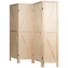Load image into Gallery viewer, 4-Panel Folding Wooden Room Divider for Bedroom and Living Room
