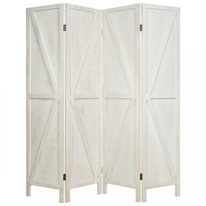 4-Panel Folding Wooden Room Divider for Bedroom and Living Room