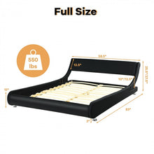 Charger l&#39;image dans la galerie, Costway Modern Full Size Bed Dimensions with Faux Leather Headboard - Suitable for Bedroom, Hotel, and Apartment
