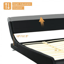Charger l&#39;image dans la galerie, Costway Modern Full Size Bed Dimensions with Faux Leather Headboard - Suitable for Bedroom, Hotel, and Apartment

