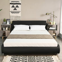Charger l&#39;image dans la galerie, Costway Modern Full Size Bed Dimensions with Faux Leather Headboard - Suitable for Bedroom, Hotel, and Apartment
