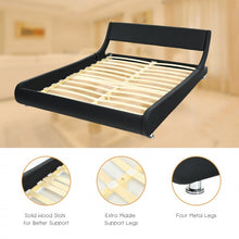 Charger l&#39;image dans la galerie, Costway Modern Full Size Bed Dimensions with Faux Leather Headboard - Suitable for Bedroom, Hotel, and Apartment
