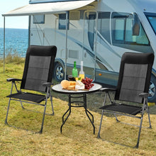 Charger l&#39;image dans la galerie, 2-Pack Outdoor Portable Black Folding Lawn Chairs with Headrests
