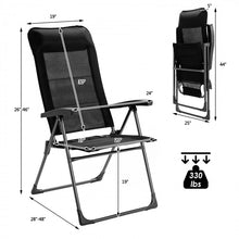 Charger l&#39;image dans la galerie, 2-Pack Outdoor Portable Black Folding Lawn Chairs with Headrests

