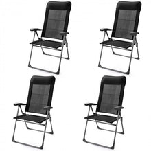 Charger l&#39;image dans la galerie, 2-Pack Outdoor Portable Black Folding Lawn Chairs with Headrests
