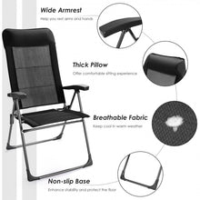 Charger l&#39;image dans la galerie, 2-Pack Outdoor Portable Black Folding Lawn Chairs with Headrests
