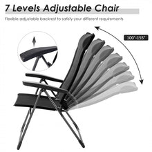 Charger l&#39;image dans la galerie, 2-Pack Outdoor Portable Black Folding Lawn Chairs with Headrests
