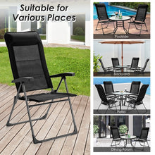Charger l&#39;image dans la galerie, 2-Pack Outdoor Portable Black Folding Lawn Chairs with Headrests
