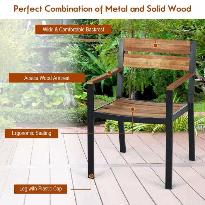 Outdoor Dining Table Set 7-Piece Set with Long Table and 6 Chairs - Suitable for Backyard and Garden