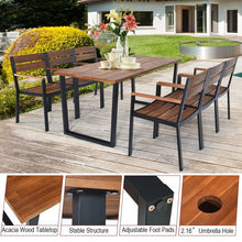 Charger l&#39;image dans la galerie, Outdoor Dining Table Set 7-Piece Set with Long Table and 6 Chairs - Suitable for Backyard and Garden
