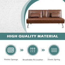 Load image into Gallery viewer, Living Room Convertible 2-Seater Sofa Bed with Hidden Cup Holders
