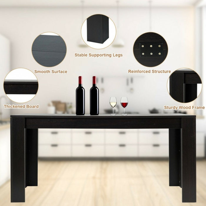 Modern Solid Wood Dining Room Table - Rectangular Design, Suitable for Kitchen and Restaurant