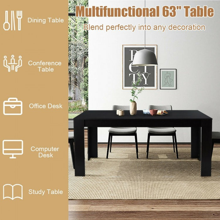 Modern Solid Wood Dining Room Table - Rectangular Design, Suitable for Kitchen and Restaurant