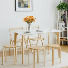 Load image into Gallery viewer, Modern Dining Room Chairs Set of 4 with Curved Wooden Design, Non-Slip Pads, and Stackable Feature
