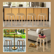 Load image into Gallery viewer, Modern Dining Room Chairs Set of 4 with Curved Wooden Design, Non-Slip Pads, and Stackable Feature
