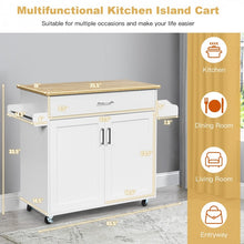 Load image into Gallery viewer, Rolling Kitchen Island Cart with Multiple Storage
