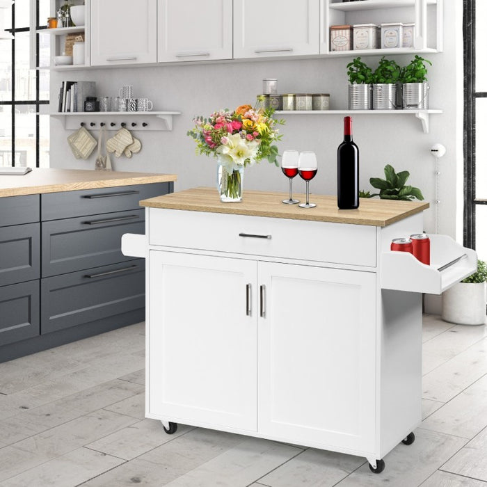 Rolling Kitchen Island Cart with Multiple Storage