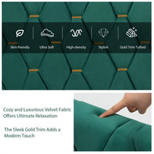 Load image into Gallery viewer, Green Upholstered Modern Minimalist Bed Frame with Headboard
