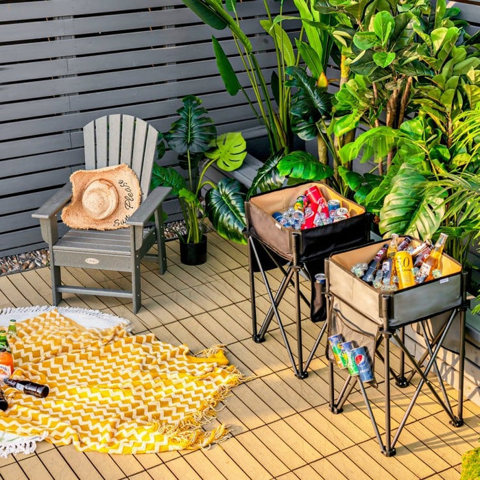 Outdoor Camping Portable Folding Table with Storage Sink