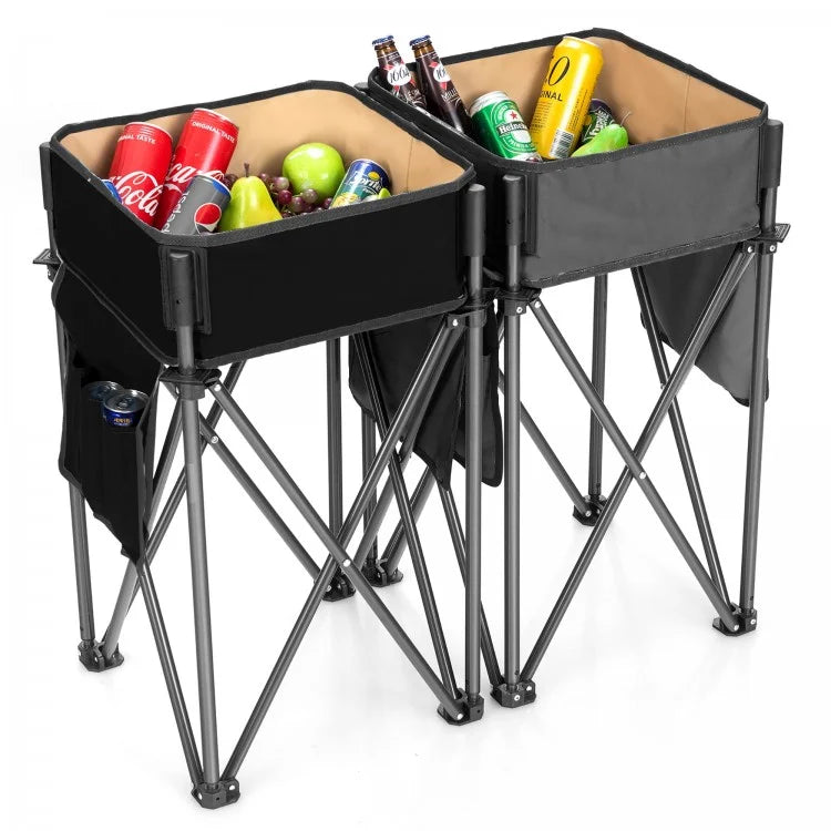 Outdoor Camping Portable Folding Table with Storage Sink