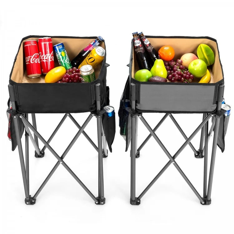 Outdoor Camping Portable Folding Table with Storage Sink