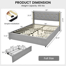 Load image into Gallery viewer, Modern Minimalist Grey Bed Frame with Storage Drawers and Headboard
