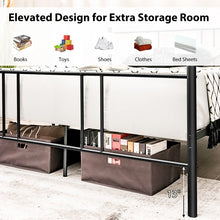 Load image into Gallery viewer, Simple Full-Size Black Metal Steel Frame Soundless Bed
