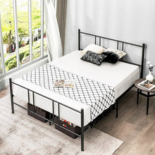 Load image into Gallery viewer, Simple Full-Size Black Metal Steel Frame Soundless Bed
