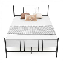 Load image into Gallery viewer, Simple Full-Size Black Metal Steel Frame Soundless Bed
