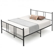 Load image into Gallery viewer, Simple Full-Size Black Metal Steel Frame Soundless Bed
