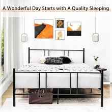 Load image into Gallery viewer, Simple Full-Size Black Metal Steel Frame Soundless Bed
