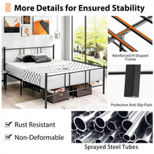 Load image into Gallery viewer, Simple Full-Size Black Metal Steel Frame Soundless Bed
