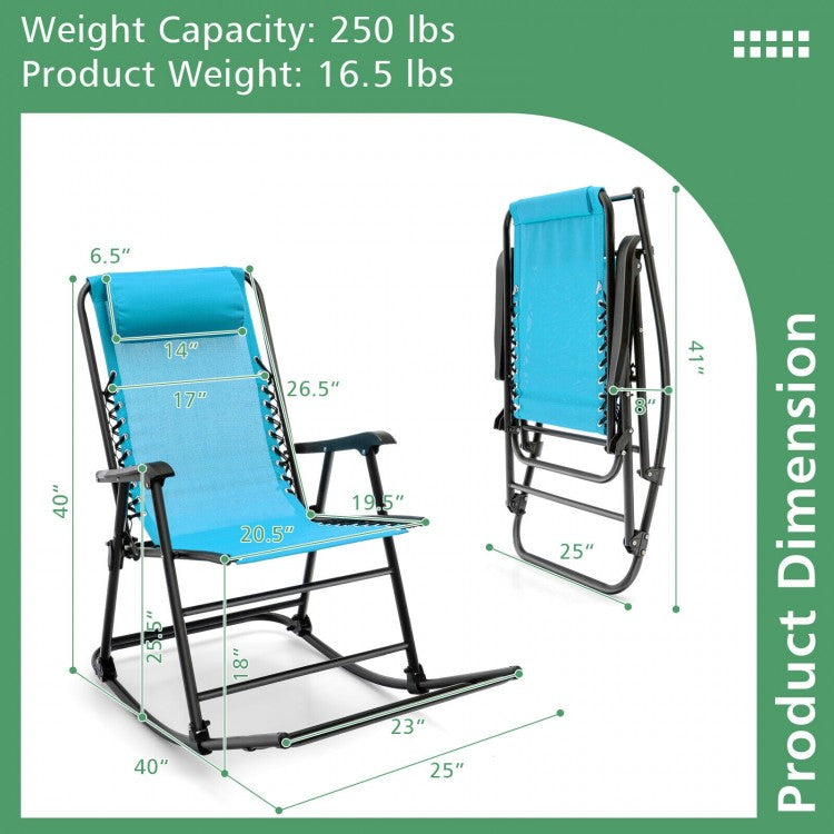 Outdoor Rocking Camping Chair - Portable Folding Chair Suitable for Camping and Hiking