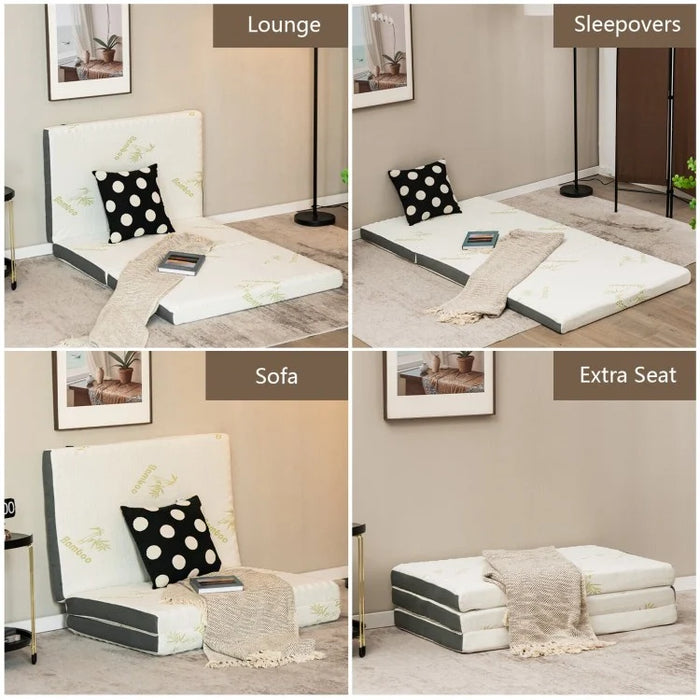Portable Foldable Memory Foam Mattress with Carrying Case