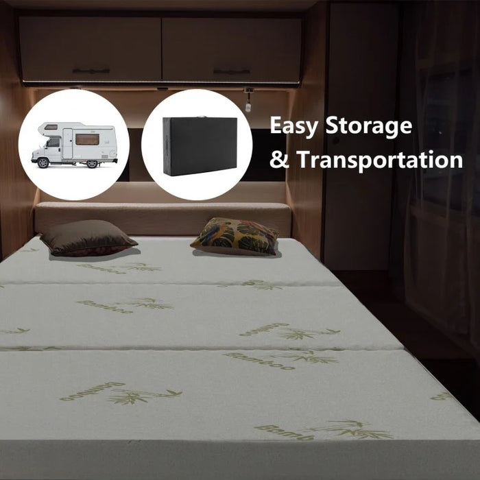 Portable Foldable Memory Foam Mattress with Carrying Case
