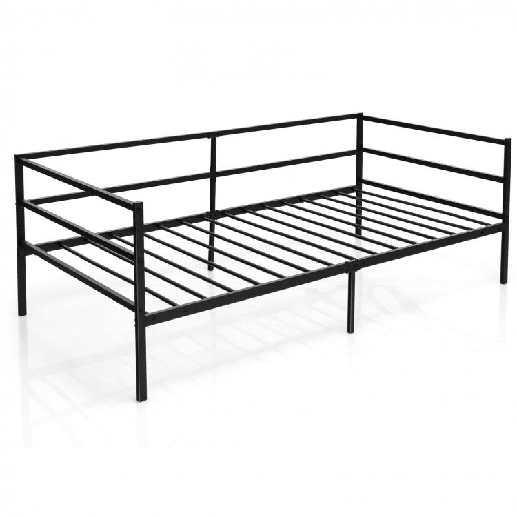 Multi-Functional Black Sofa Metal Bed Frame with Under-Bed Storage
