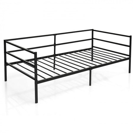 Multi-Functional Black Sofa Metal Bed Frame with Under-Bed Storage