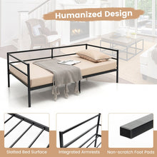 Load image into Gallery viewer, Multi-Functional Black Sofa Metal Bed Frame with Under-Bed Storage
