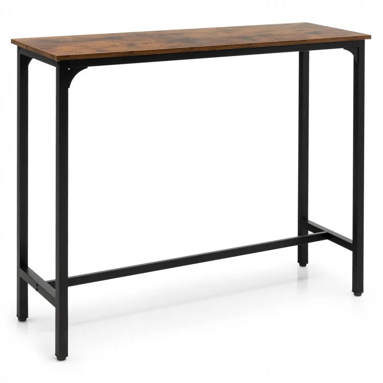 Industrial Style Dining Bar Table with Reinforced Steel Frame - Suitable for Restaurant and Bar