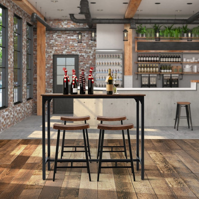 Industrial Counter Height Dining Table with Metal Frame - Suitable for Bar and Restaurant